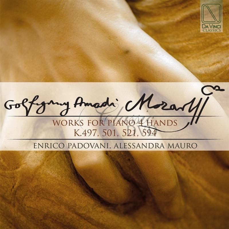 MOZART: WORKS FOR PIANO 4 HANDS K 497, 501, 521, 594. PADOVANI, ENRICO, MAURO, ALESSANDRA (CD)