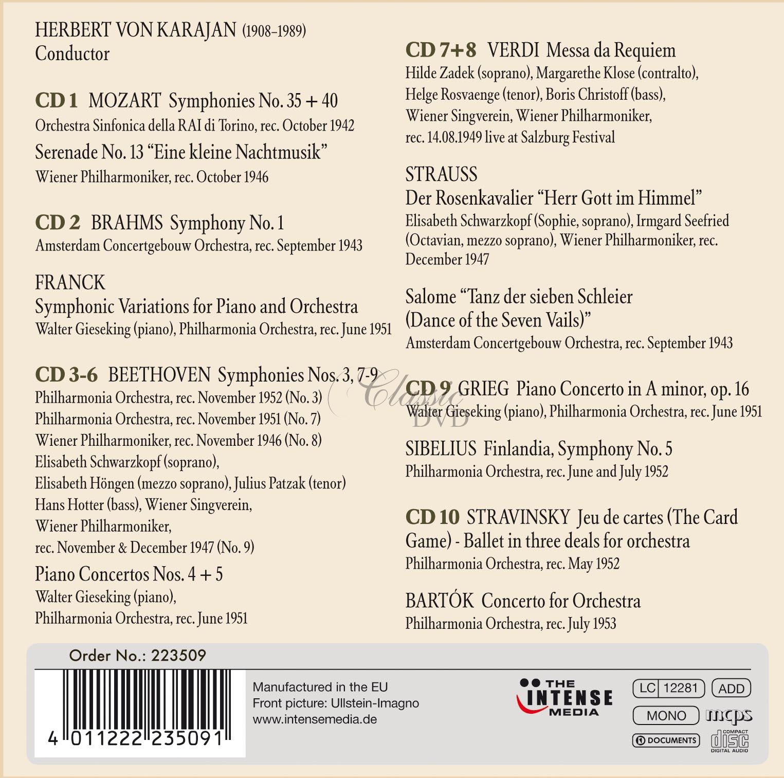 HERBERT VON KARAJAN: SBĚRATELSKÁ EDICE (10CD)