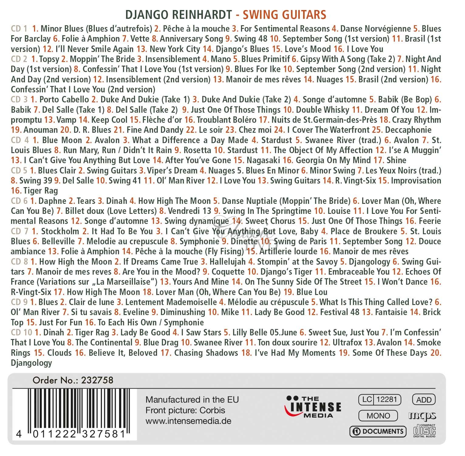 DJANGO REINHARDT: Swing Guitars - SBĚRATELSKÁ EDICE (10CD)