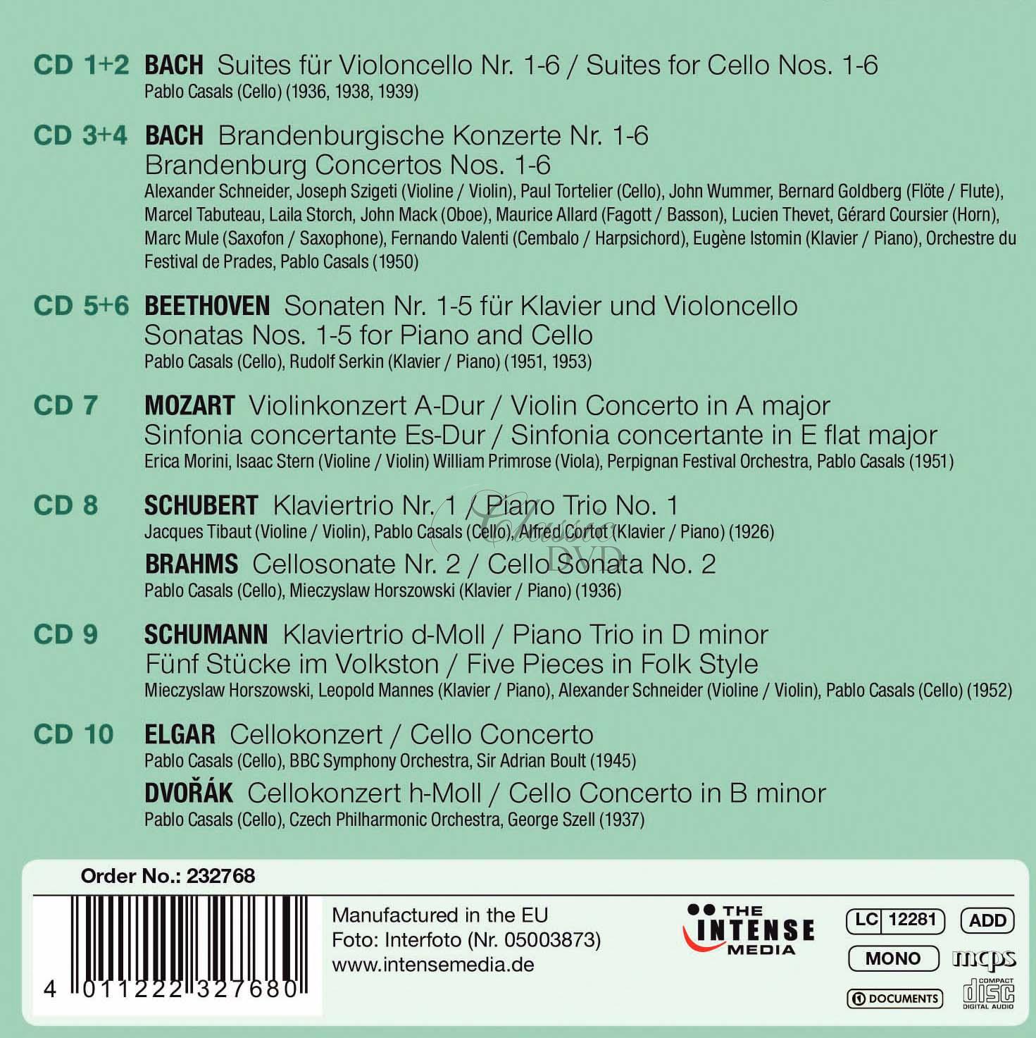 PABLO CASALS: Portrait - SBĚRATELSKÁ EDICE (10CD)