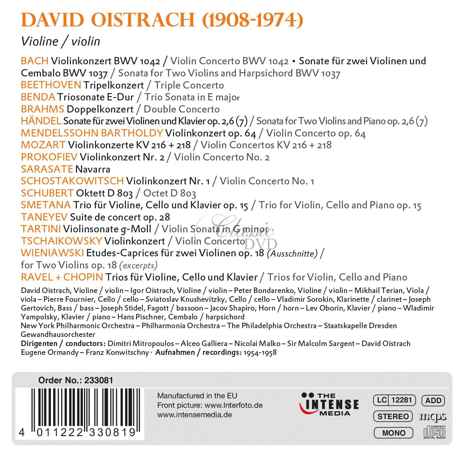 DAVID OISTRAKH Kraftvoller Lyriker / Powerful Poet SBĚRATELSKÁ EDICE (10CD)