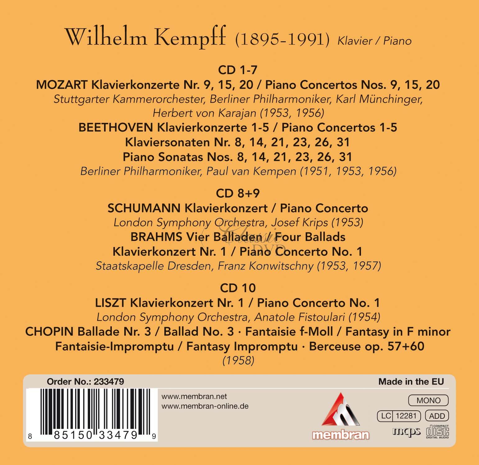 Wilhelm Kempff - Poet at the Piano (10CD)