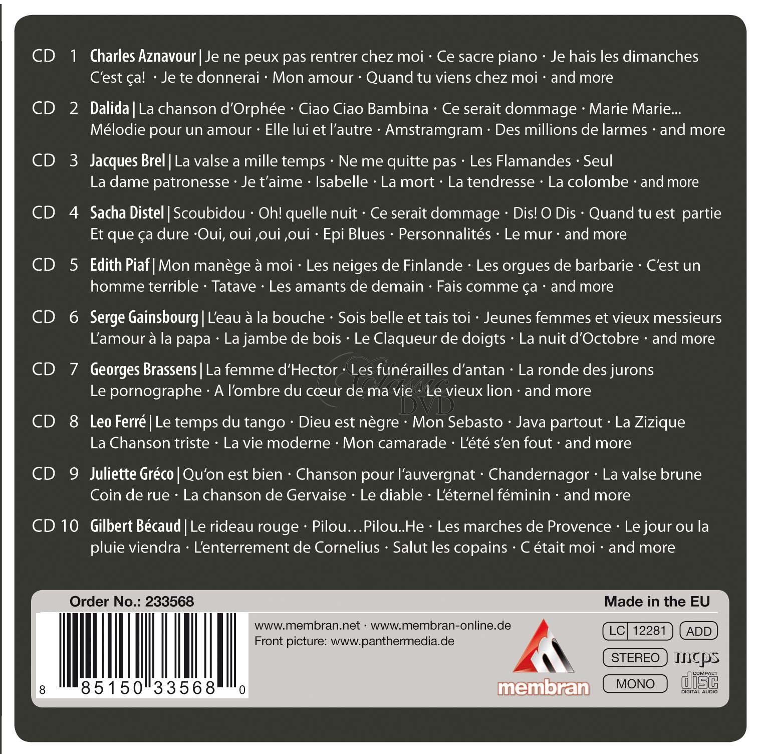 FRANCOUZSKÉ ŠANSONY: DÁRKOVÁ EDICE / The Golden Age Of Chanson (10CD)