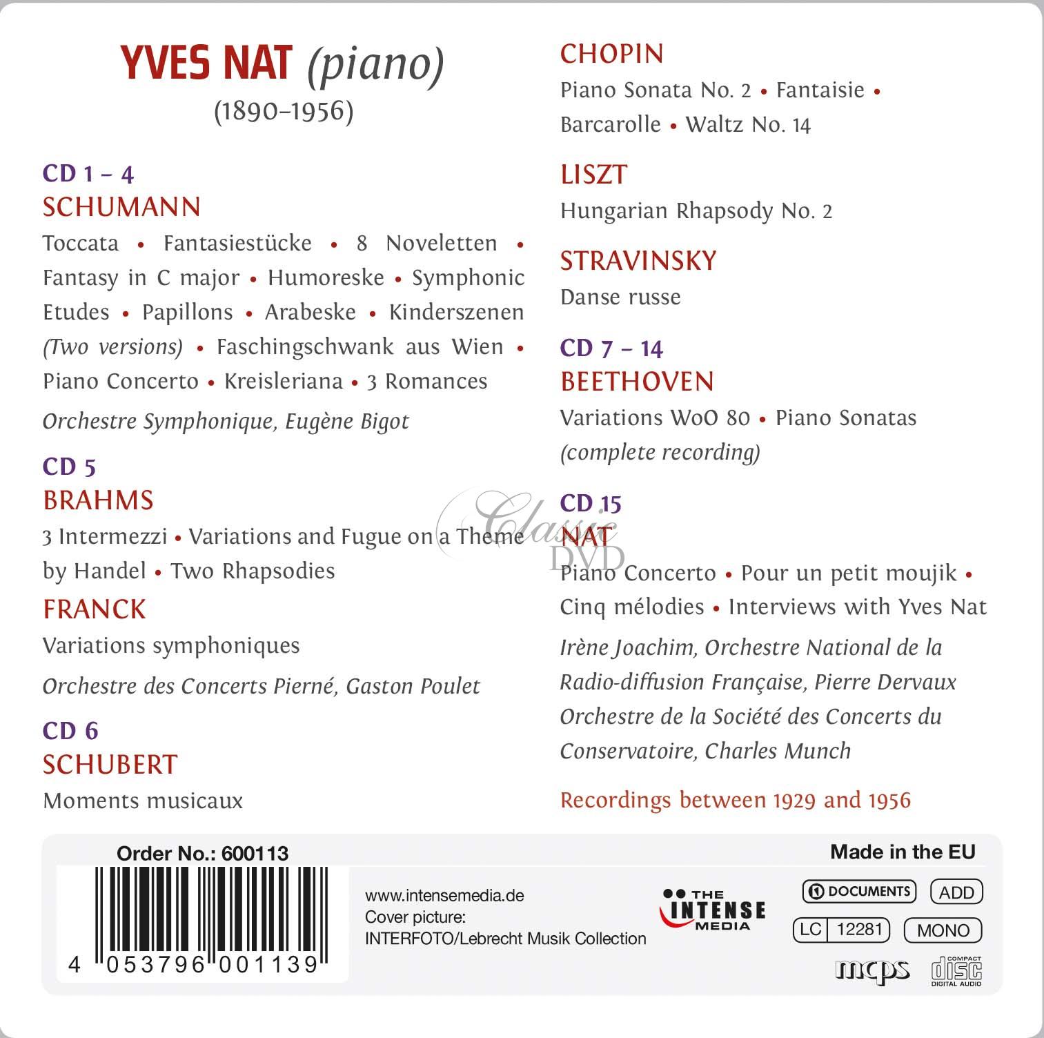 Yves Nat - The French Piano Legend 1929-1956 (15CD)