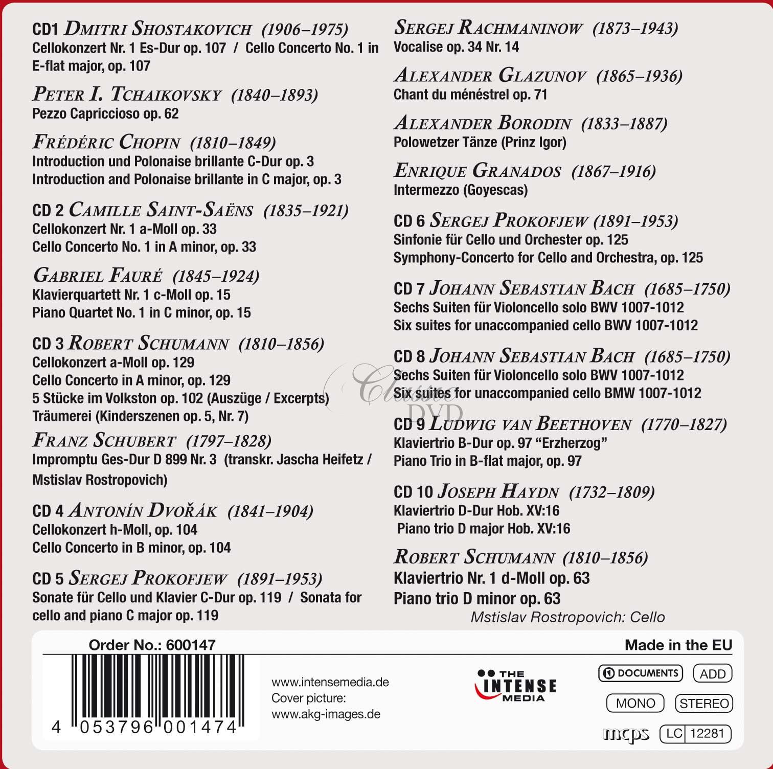 Mstislav Rostropovich - Legendary Recordings (10CD)