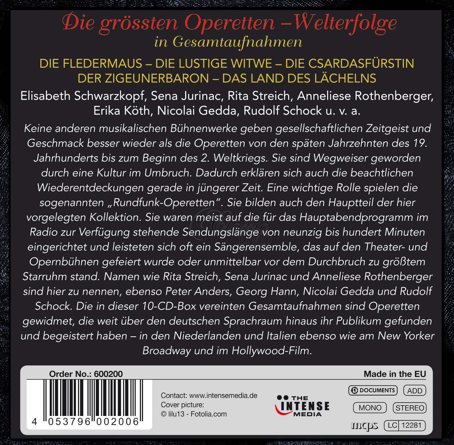 Die groessten Operetten-Welterfolge - To nejlepší z operety (10CD)