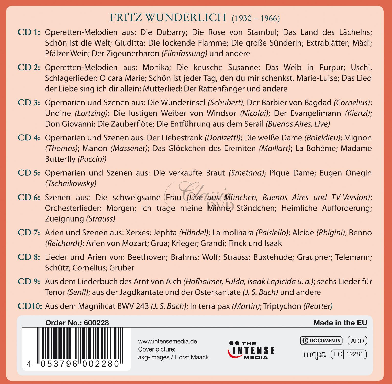 Fritz Wunderlich - Ein Klang fur die Ewigkeit (10CD)