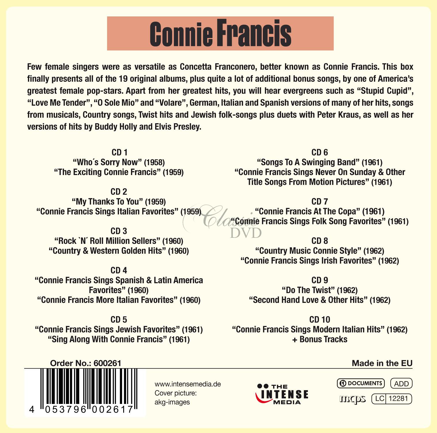 Connie Francis - 19 Original Albums & Bonus tracks (10CD)