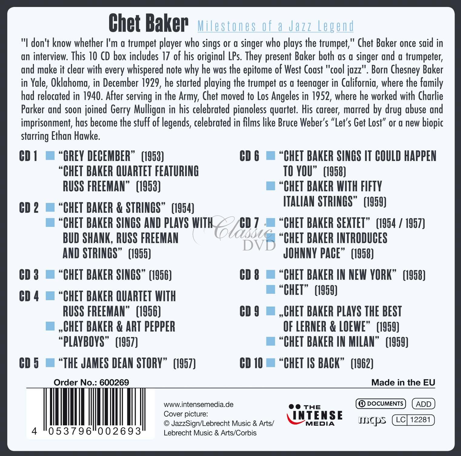 Chet Baker - Milestones Of A Jazz Legend - 17 Original Albums (10CD)