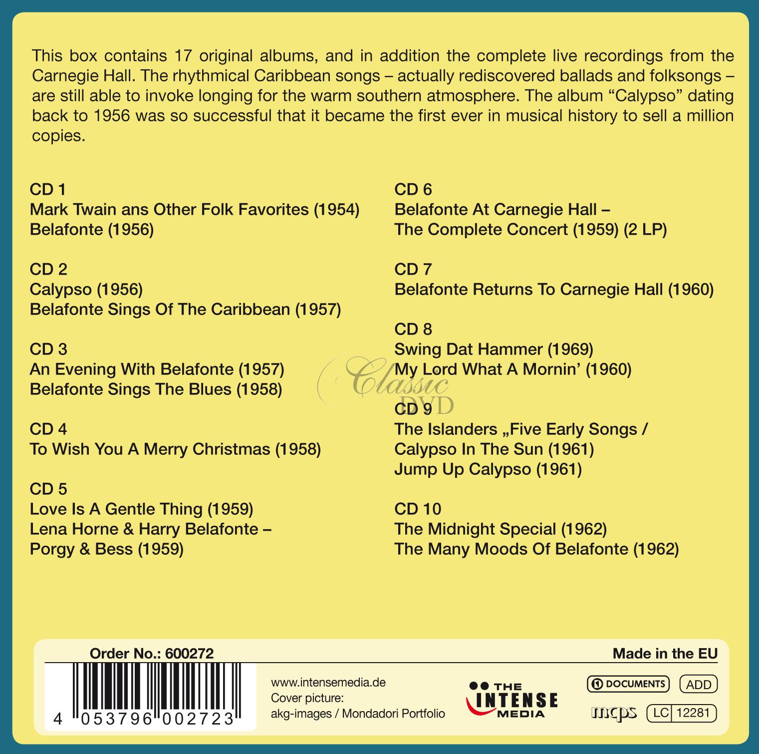 Harry Belafonte - King Of Calypso - 17 Original Albums & Bonus tracks (10CD)