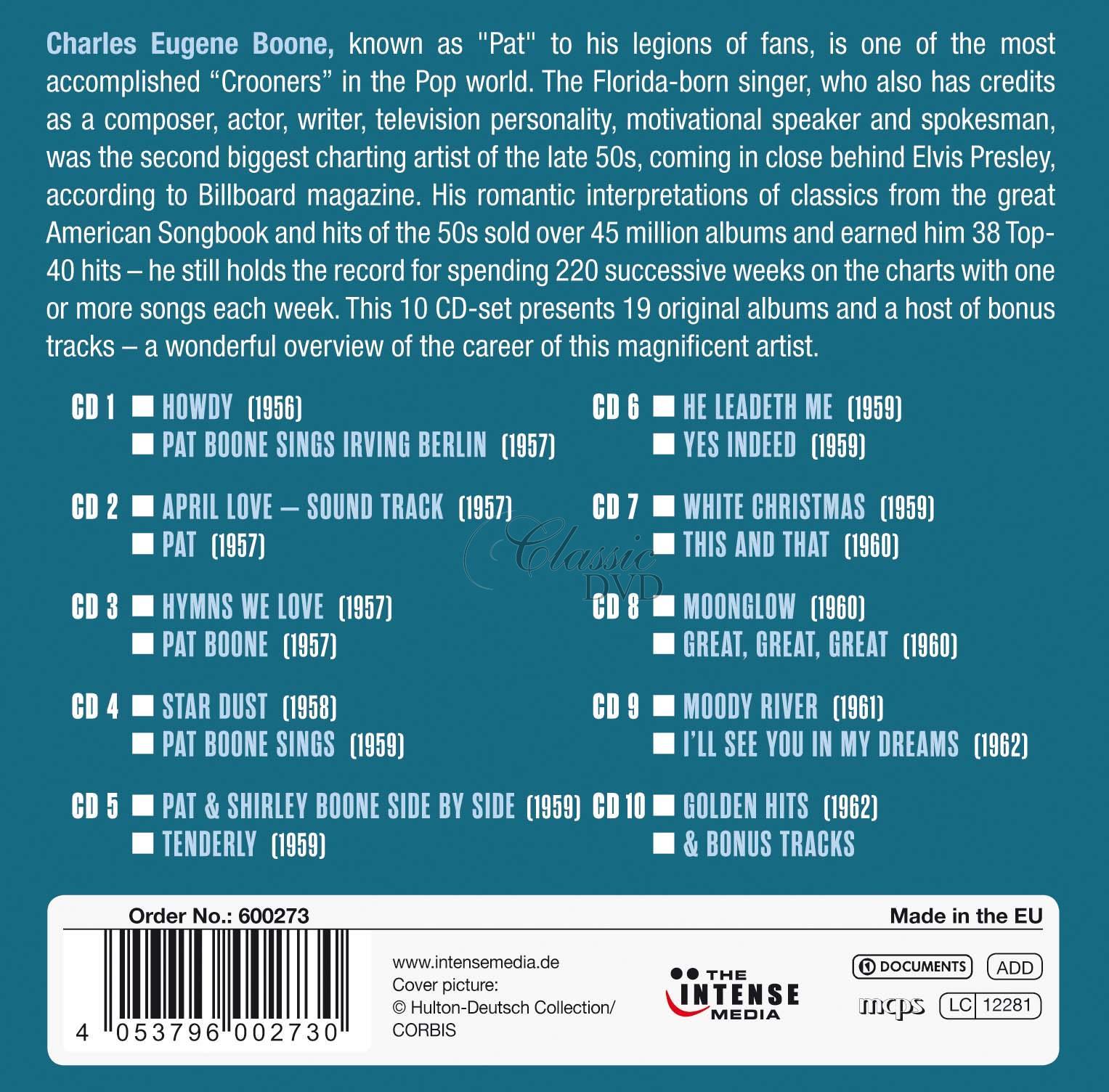 Pat Boone - Milestones of a Legend - 19 Original Albums & Bonus tracks (10CD)