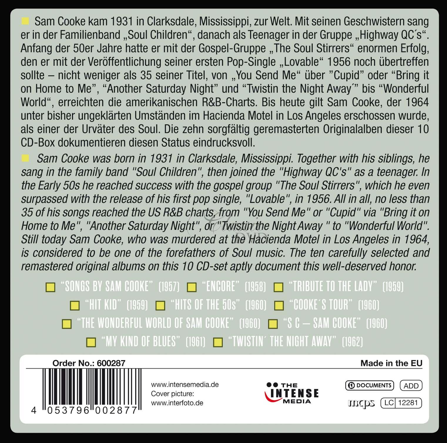 Sam Cooke - Milestones of a Soul Legend - 10 Original Albums & Bonus tracks (10CD)