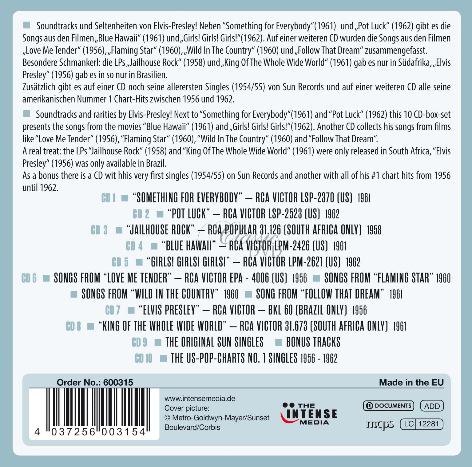 Elvis Presley - Milestones of a Legend - Original Albums, Soundtracks, Bonus tracks (10CD)
