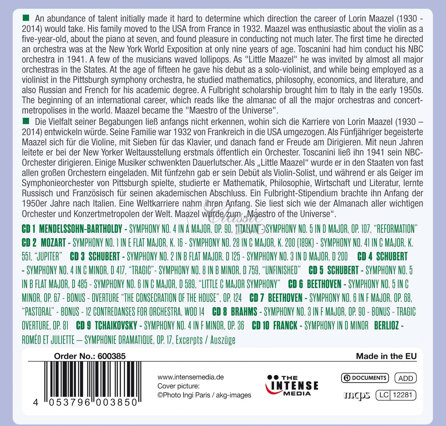 Lorin Maazel - Milestones of a Legend – 11 Original Albums (10CD)