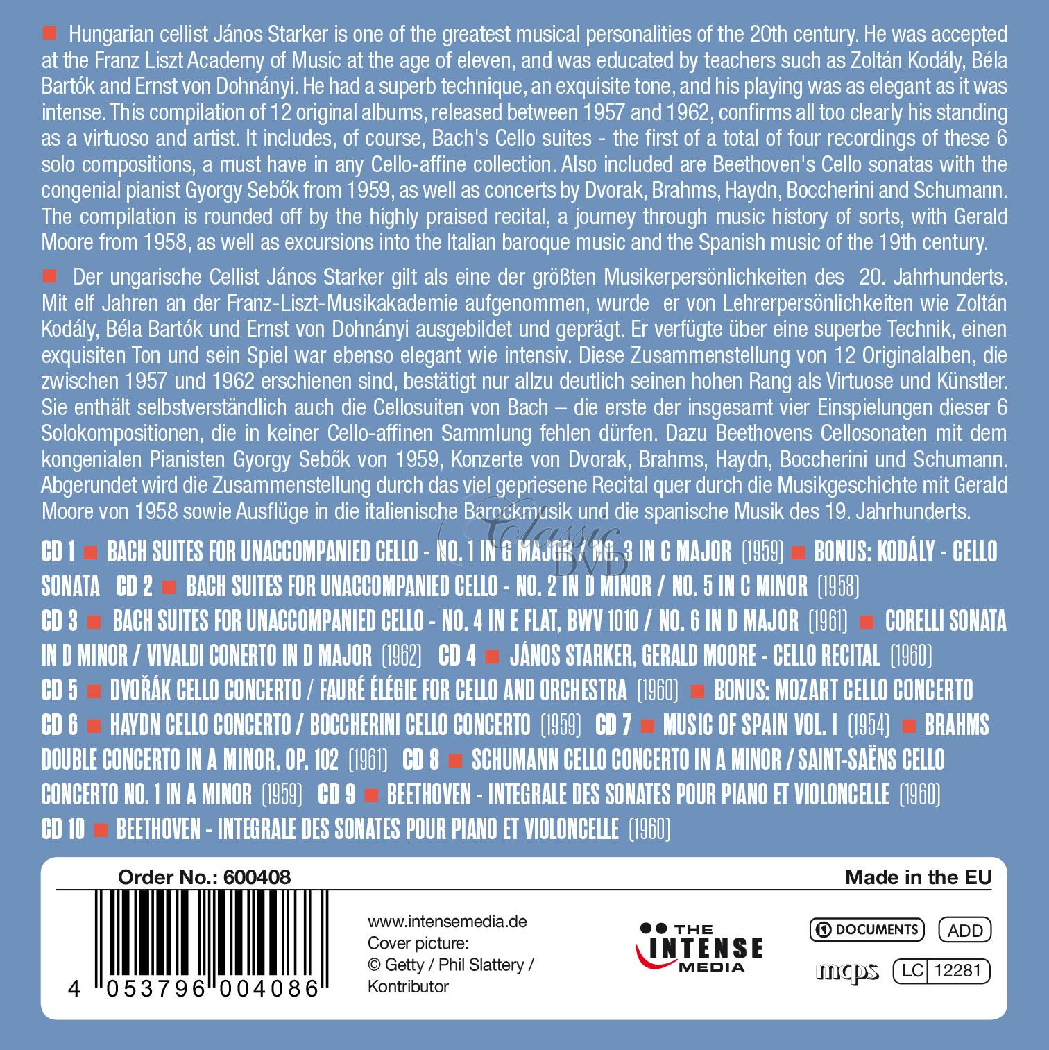 Janos Starker - Milestones Of A Legend - 12 Original Albums (10CD)