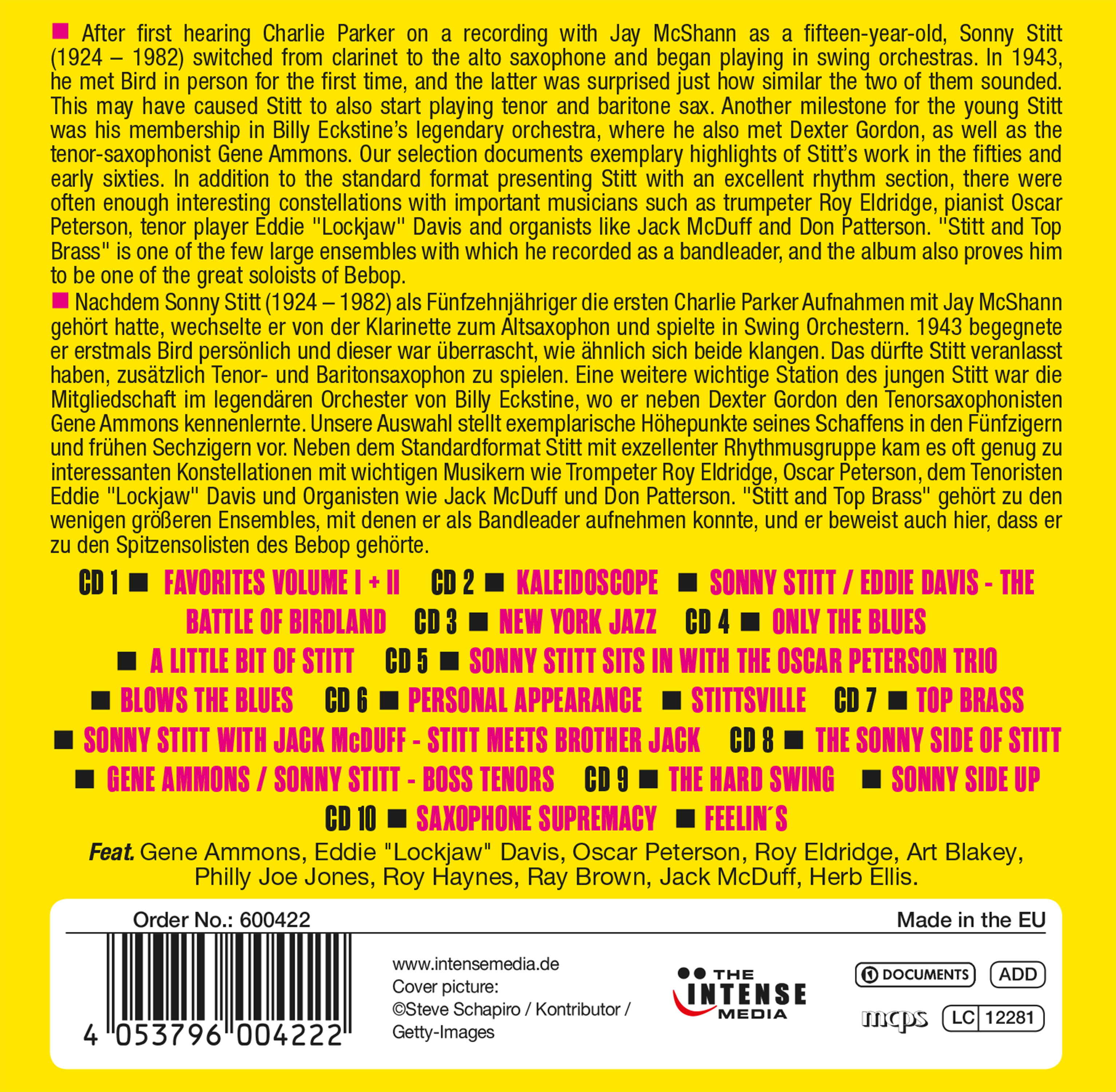 Sonny Stitt - Milestones of A Jazz Legend - Original Albums (10CD)