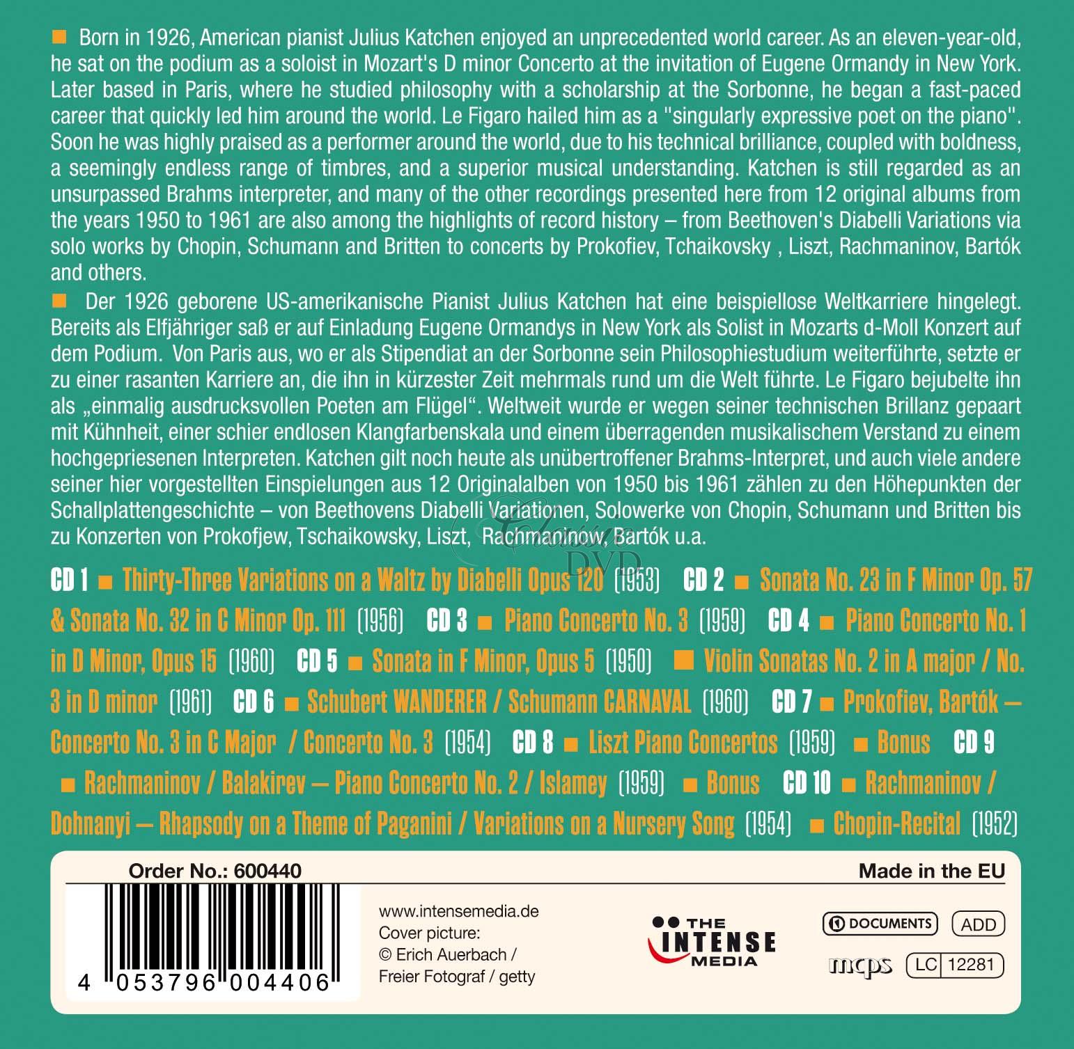 Julius Katchen - Milestones Of A Piano Legend (10CD)