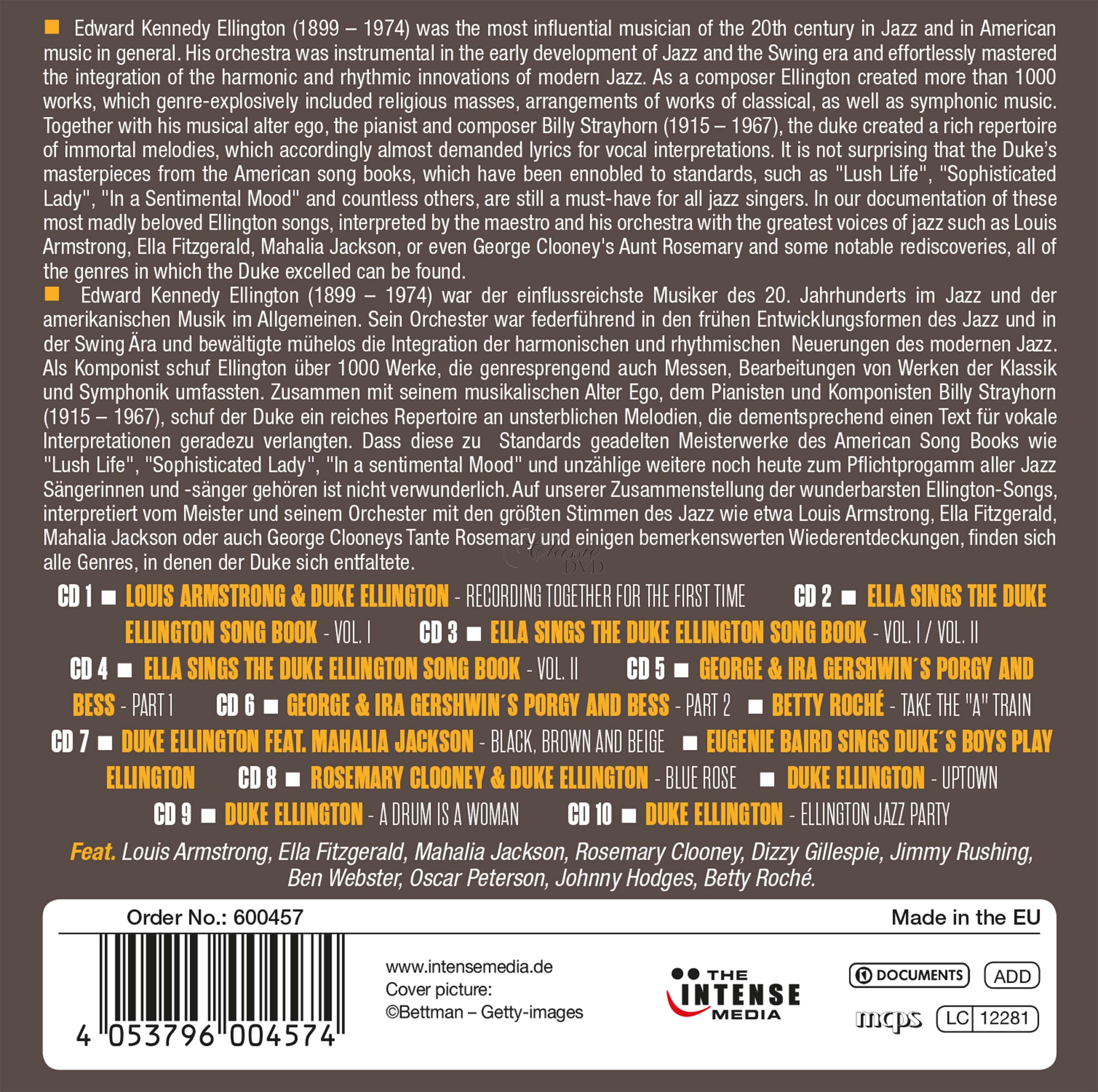 Duke Ellington And His Vocalists - Milestones Of Jazz Legends (10CD)