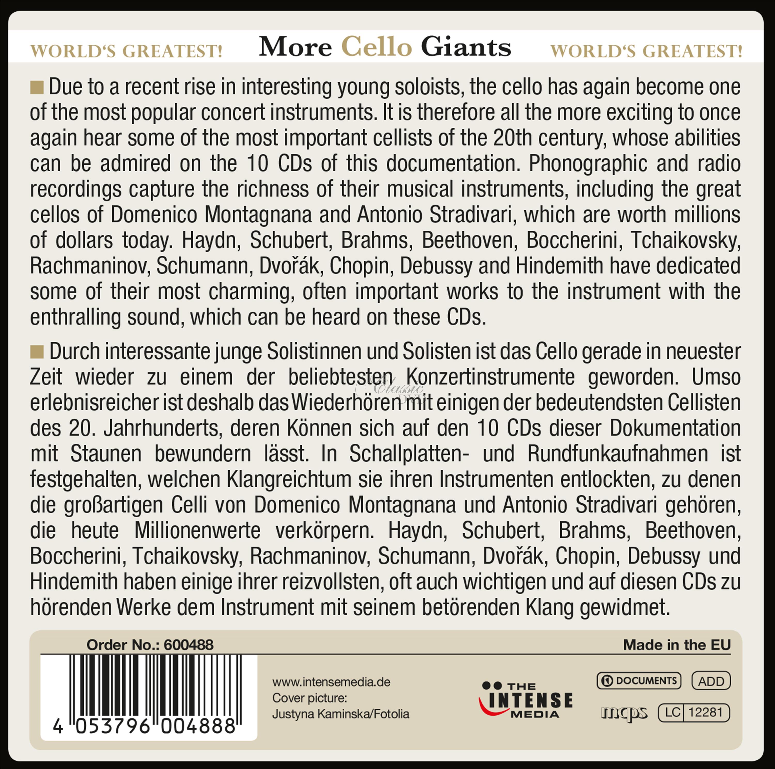 CELLO GIANTS More Cello Giants - SBĚRATELSKÁ EDICE (10CD)