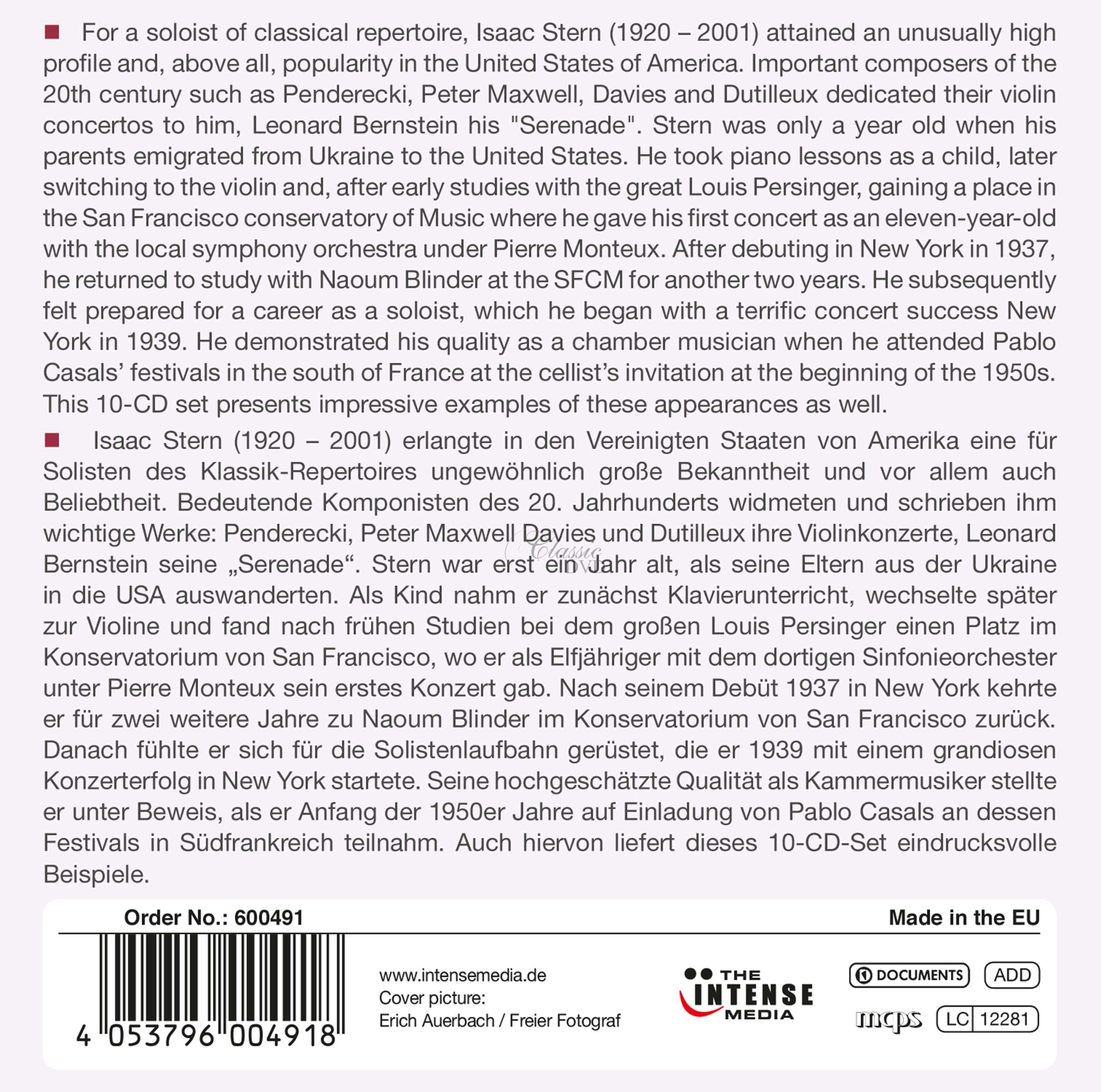 Isaac Stern - The Greatest Violin Concertos (10CD)