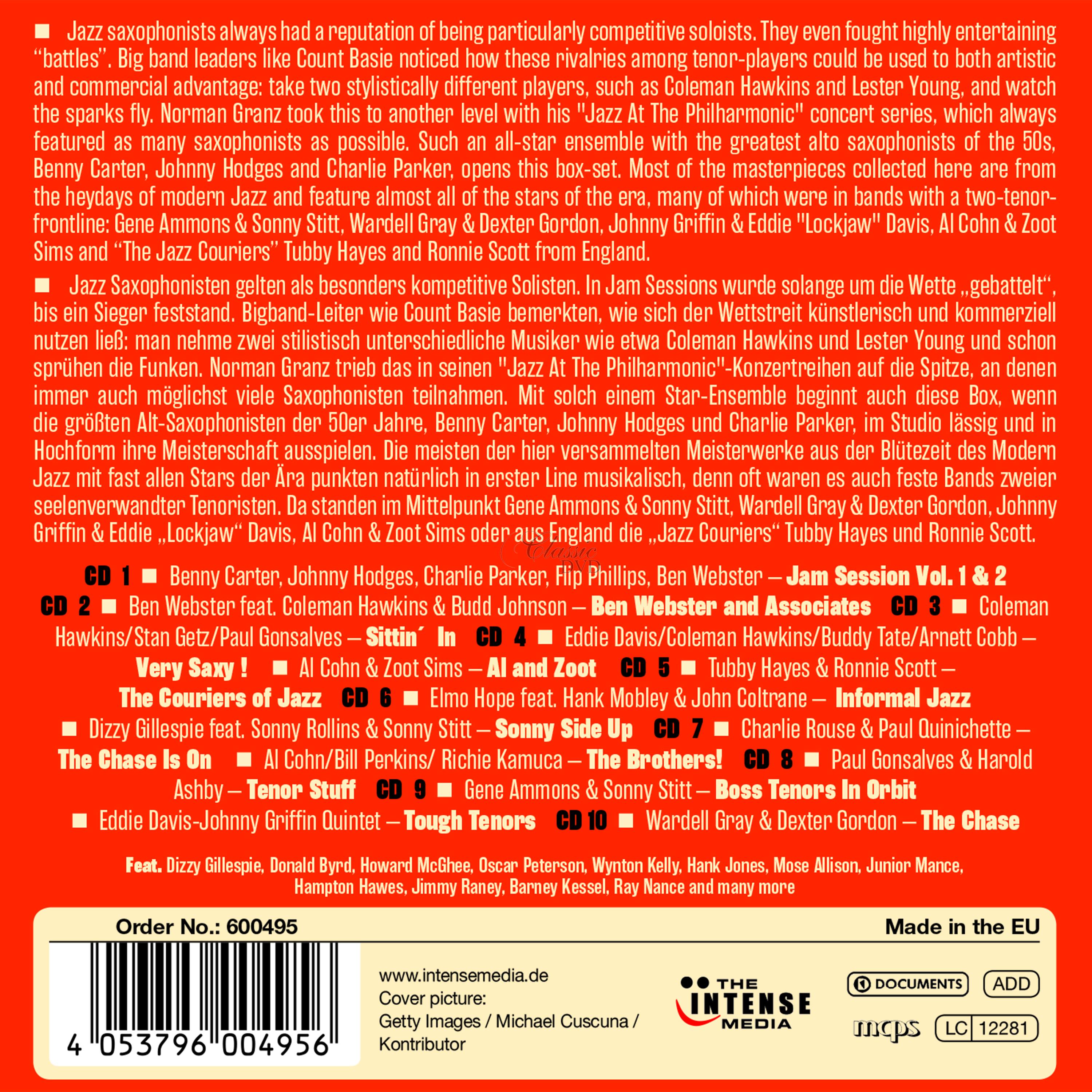 Very Saxy: Milestones of Jazz Saxophone Legends (10CD)