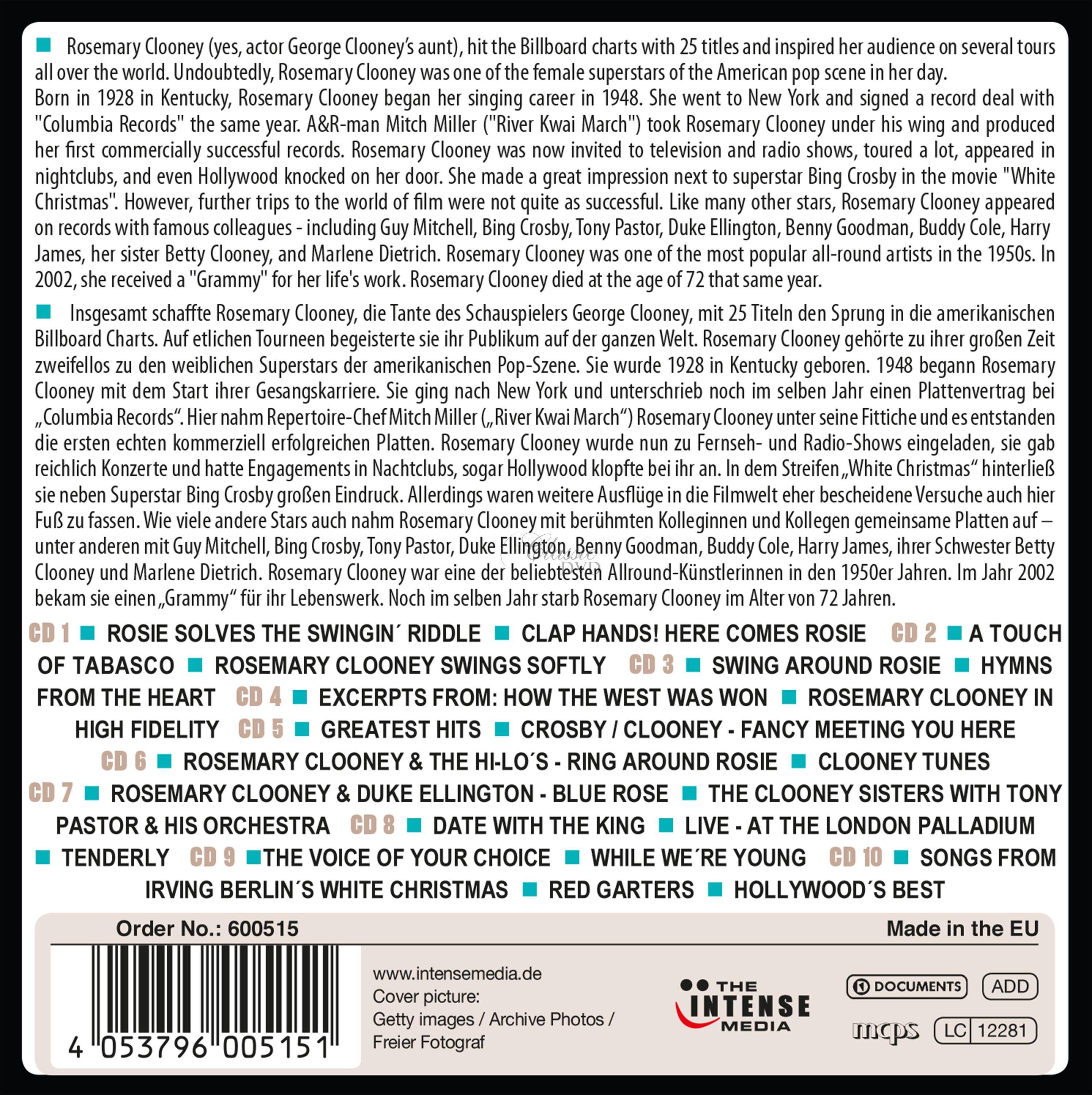 Rosemary Clooney - Milestones of a Pop Legend (10CD)