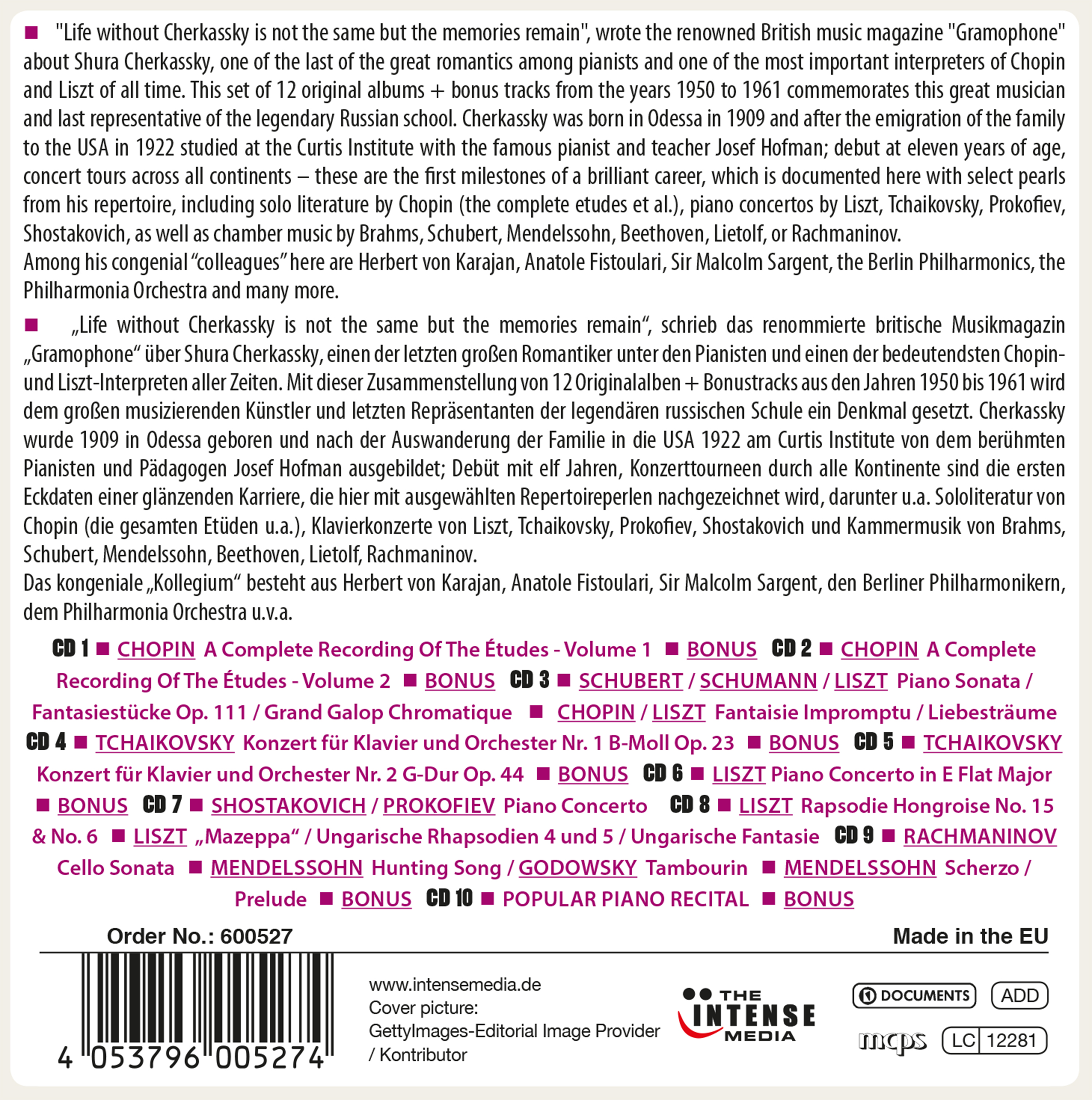 Shura Cherkassky - Milestones Of A Piano Legend (10CD)