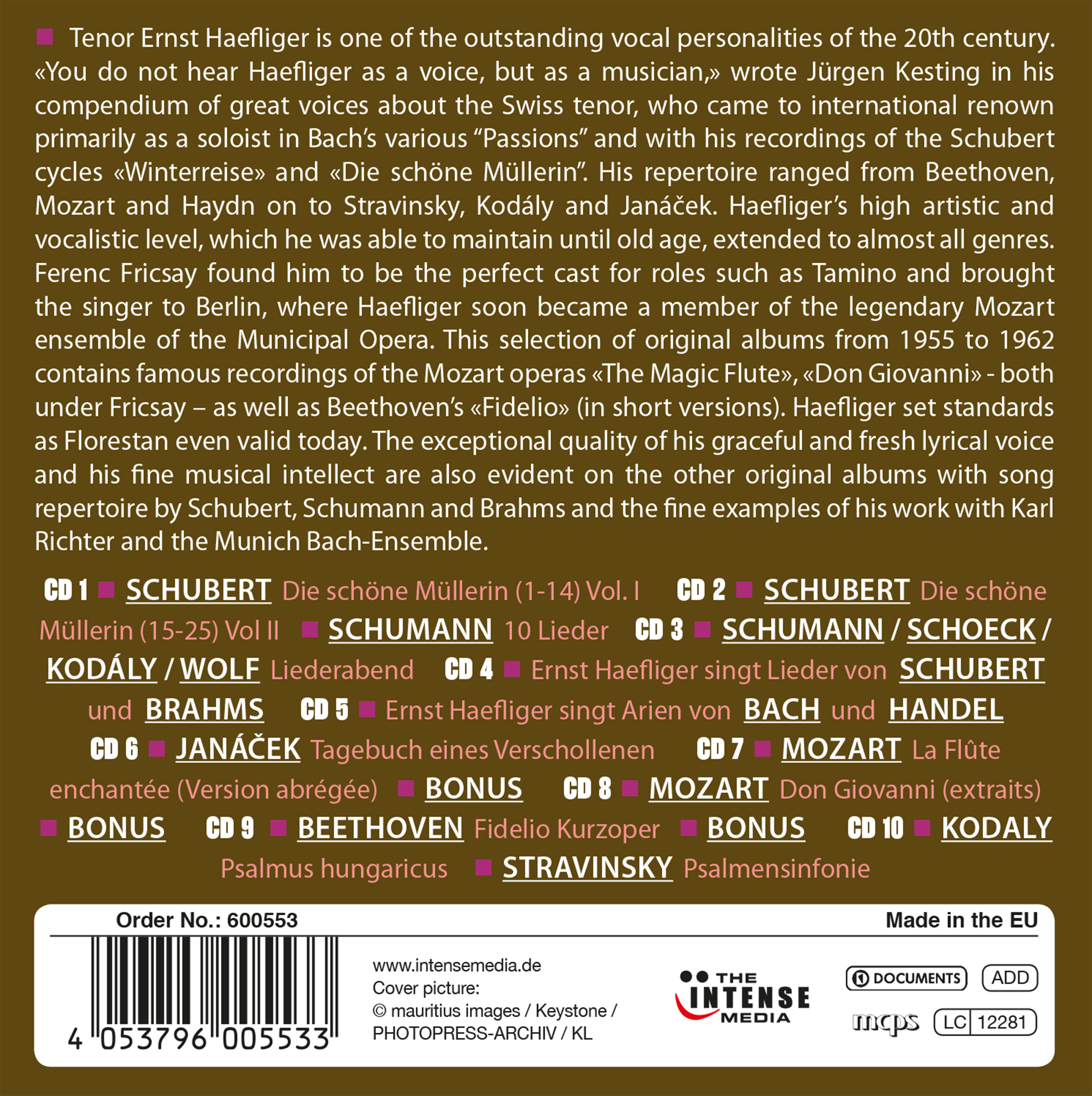 Ernst Haefliger: Milestones of a Legend / The Lyric Tenor (10CD)