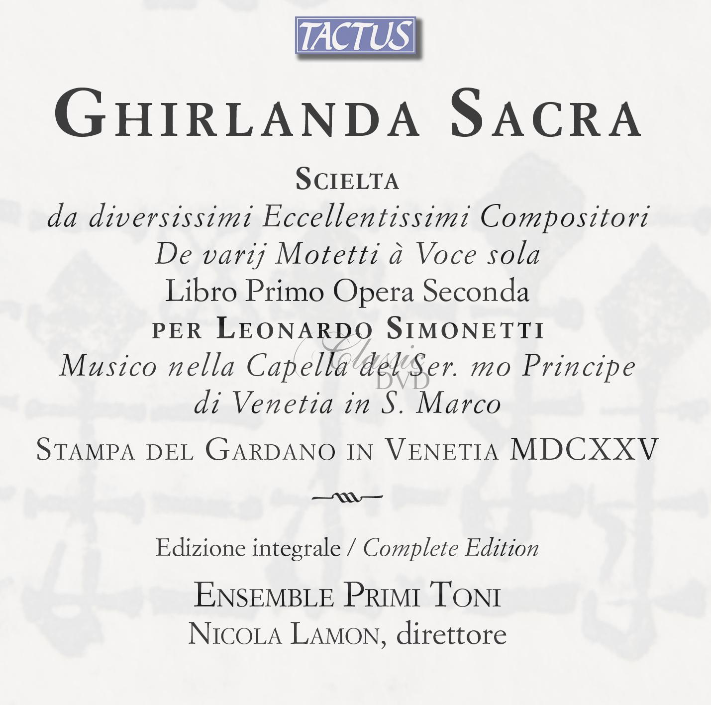 GHIRLANDA SACRA. Ensemble Primi Toni (3CD)