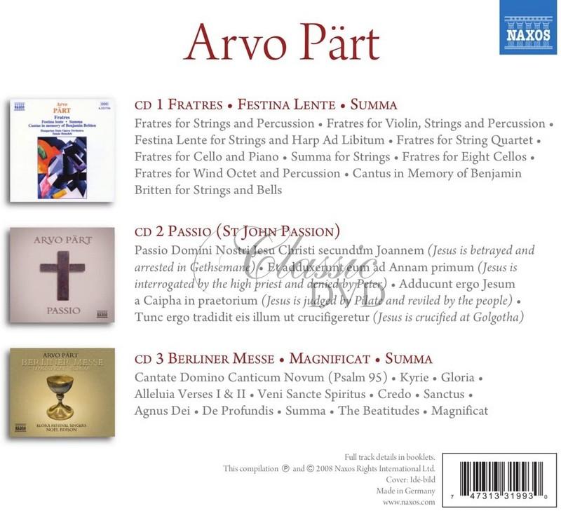  ARVO PART: Fratres / St. John Passion / Berliner Messe (3CD)