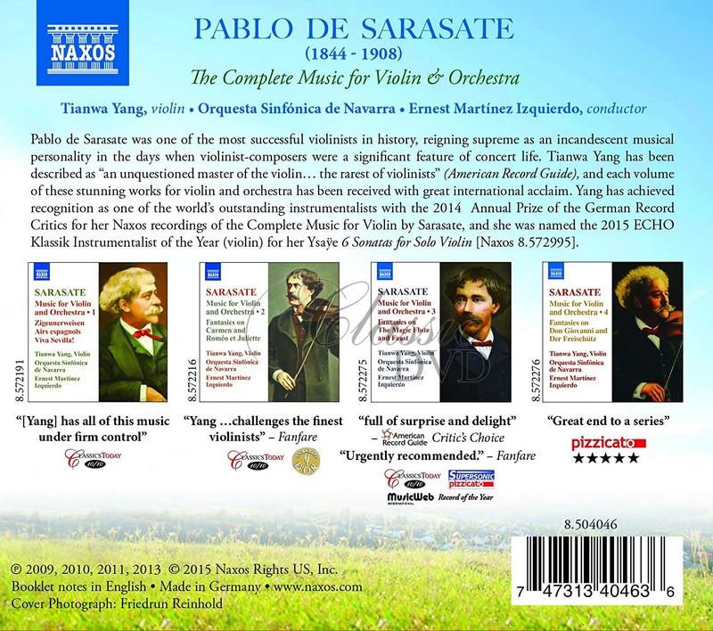 SARASATE, P. de: Violin and Orchestra Music (4CD)