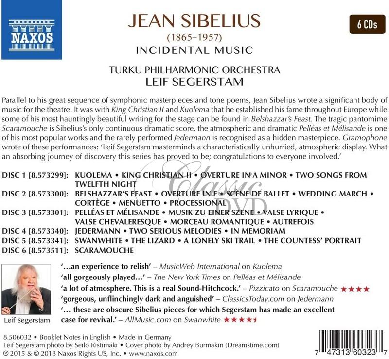 SIBELIUS, J.: Incidental Music (6CD)