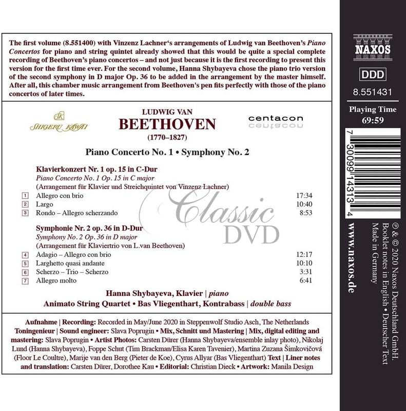 BEETHOVEN Piano Concerto No. 1 (arr. V. Lachner) / Symphony No. 2 (version for piano trio) (CD)
