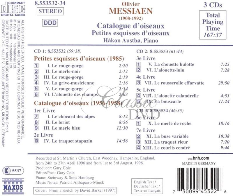 MESSIAEN: Catalogue d'oiseaux / Petites esquisses d'oiseaux (3CD)