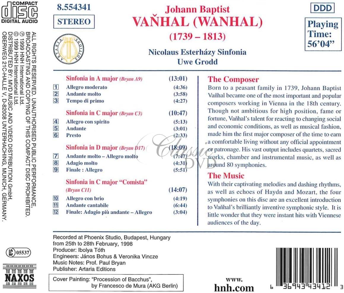 VAŇHAL, J.B.: Symphonies, Vol. 1 (CD)