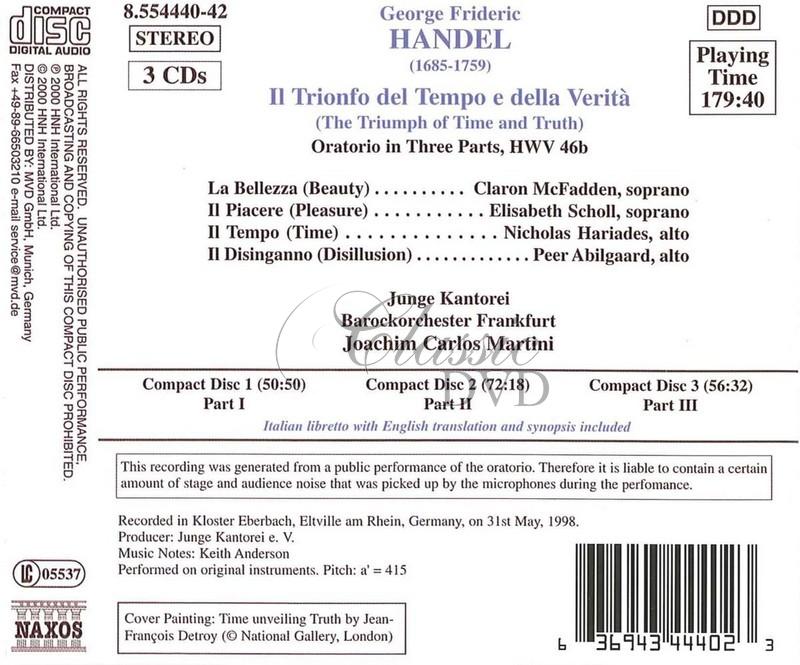 HANDEL: Trionfo del Tempo e della Verita opera (3CD)