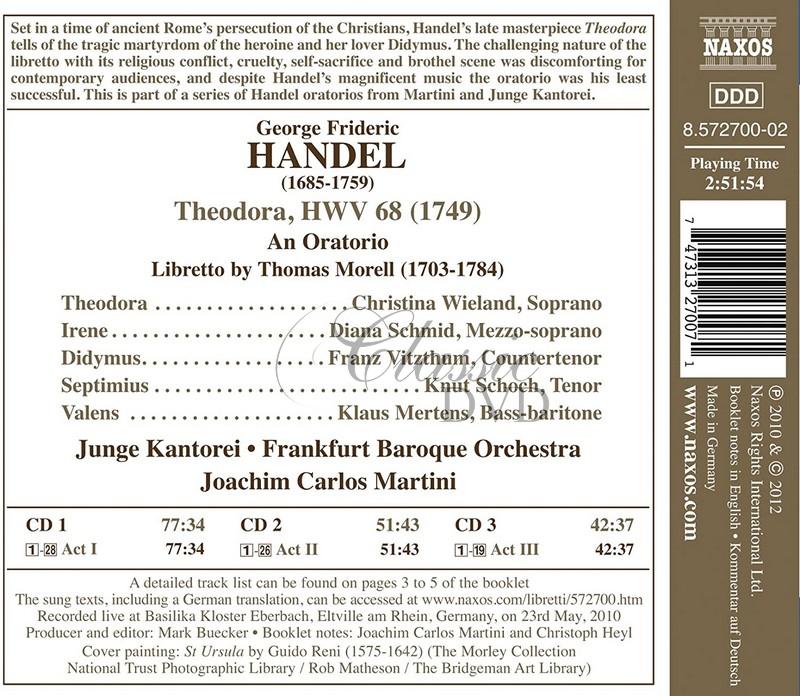 HANDEL, G.F.: Theodora Oratorio (3CD)