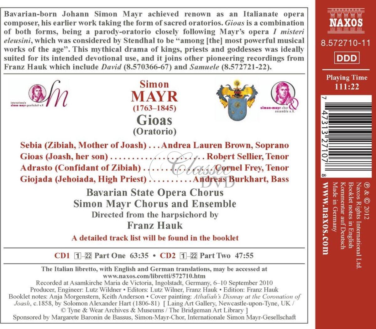 MAYR, J.S.: Gioas – Oratorio (2CD)
