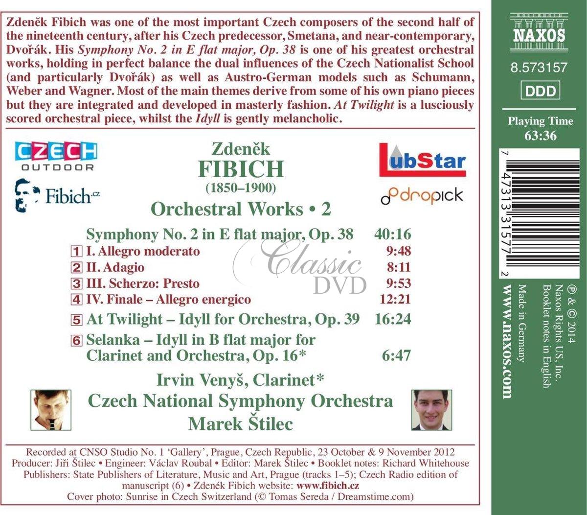 FIBICH, Z.: Orchestral Works, Vol. 2 – Symphony No. 2 / At Twilight / Idyll (CD)