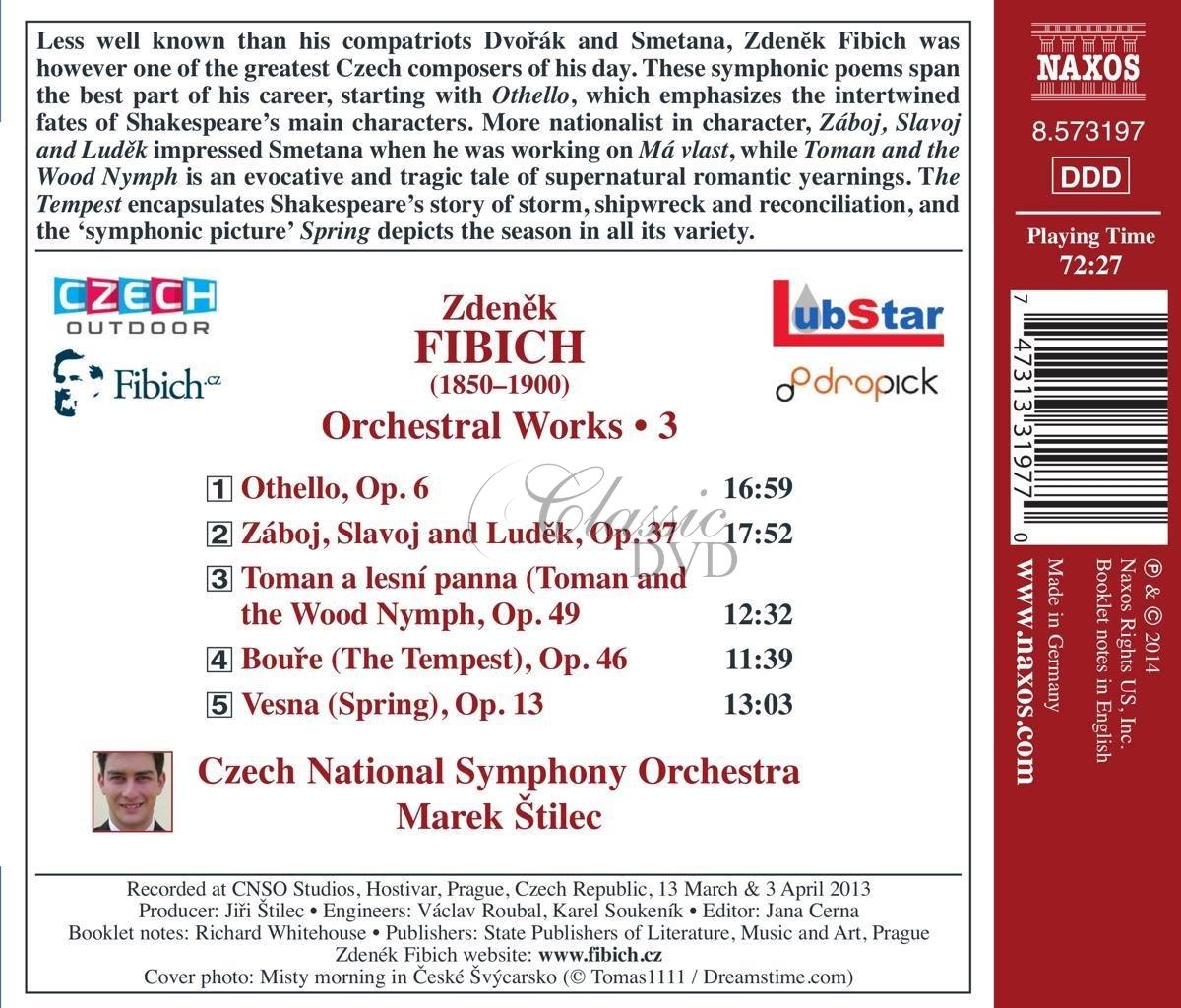 FIBICH, Z.: Orchestral Works, Vol. 3 – Symphonic Poems: Othello / Záboj, Slavoj and Luděk / Toman and the Woodsprite (CD)