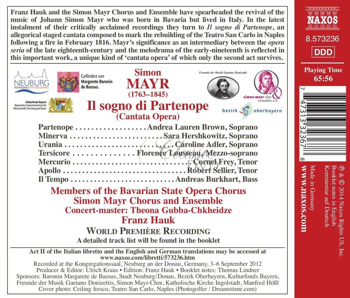 MAYR, J.S.: Il sogno di Partenope – Cantata Opera (CD)