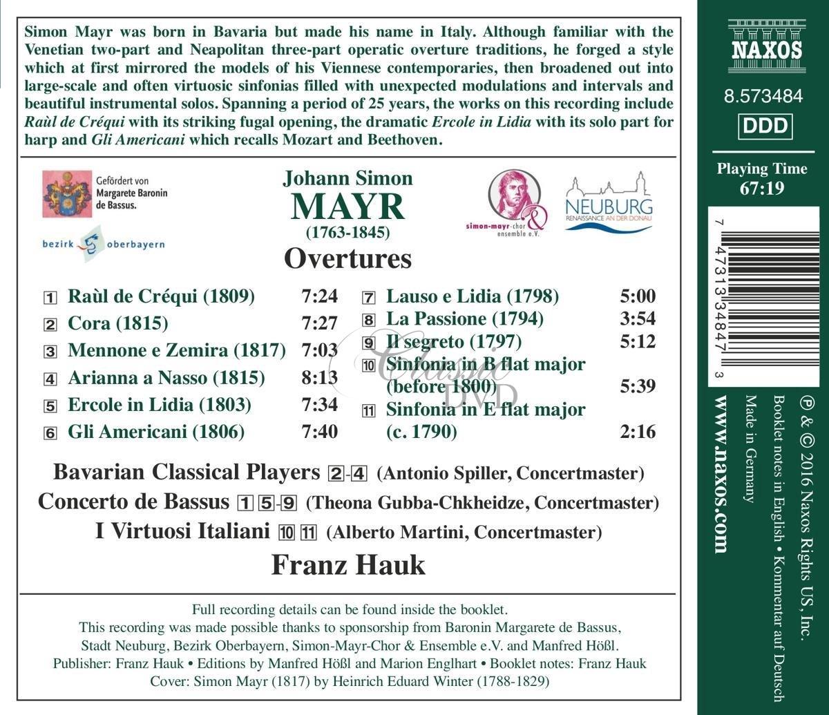 MAYR, J.S.: Overtures (CD)