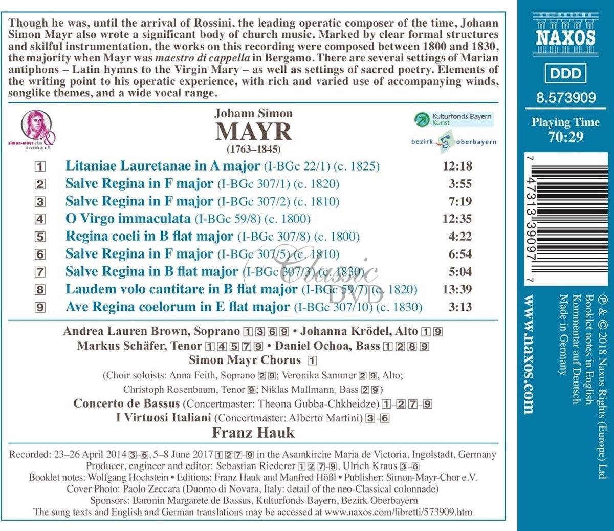 MAYR, J.S.: Motets, Vol.2 (CD)