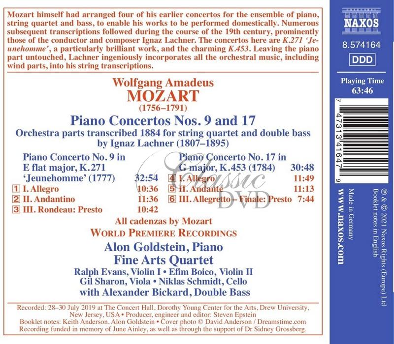 MOZART, W.A.: Piano Concertos Nos. 9 and 17 (arr. I. Lachner for piano, string quartet and double bass) (CD)
