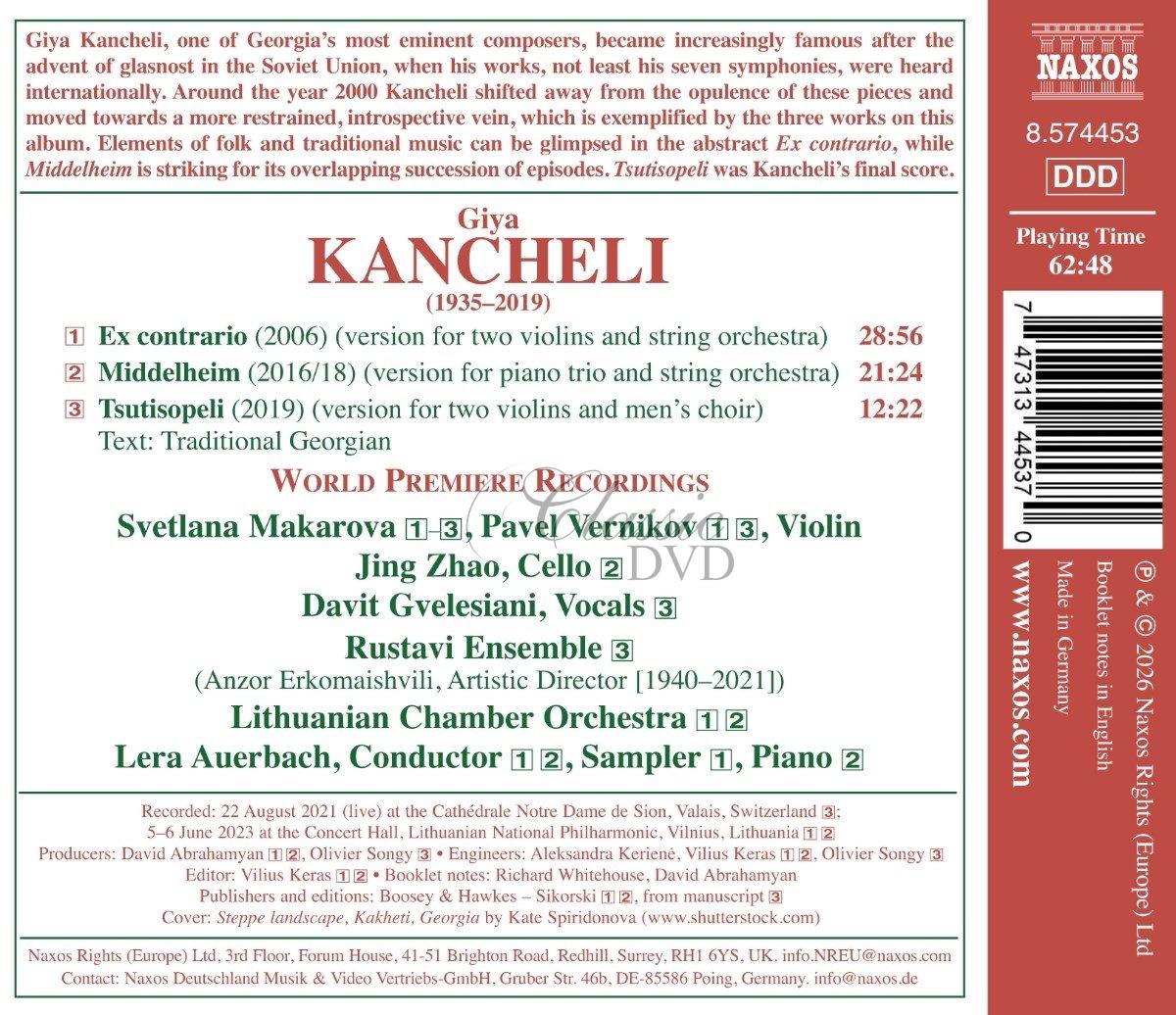 KANCHELI, G.: Ex contrario / Middelheim / Tsutisopeli (CD)