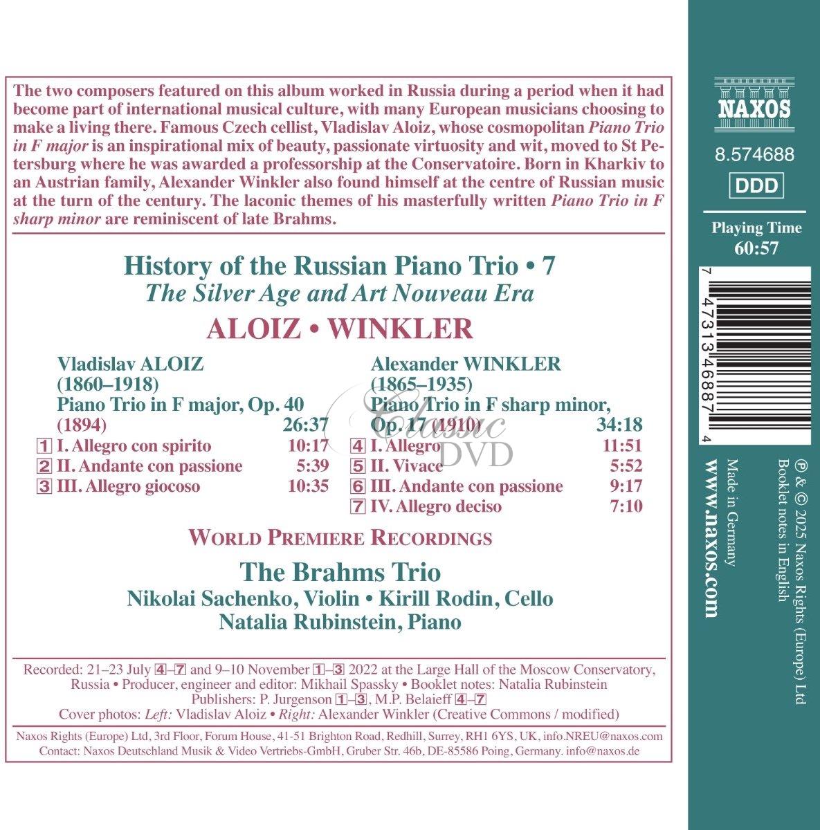 ALOIZ, V. / WINKLER, A.: History of the Russian Piano Trio, Vol. 7 – Lost in Russia (CD)
