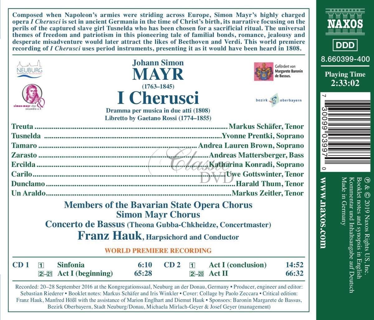 MAYR, J.S.: I Cherusci – Opera (2CD)