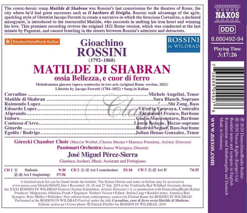 ROSSINI, G.: Matilde di Shabran opera (original version) (3CD)