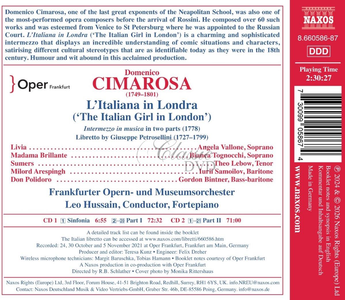 CIMAROSA, D.: L'italiana in Londra – Opera (2CD)