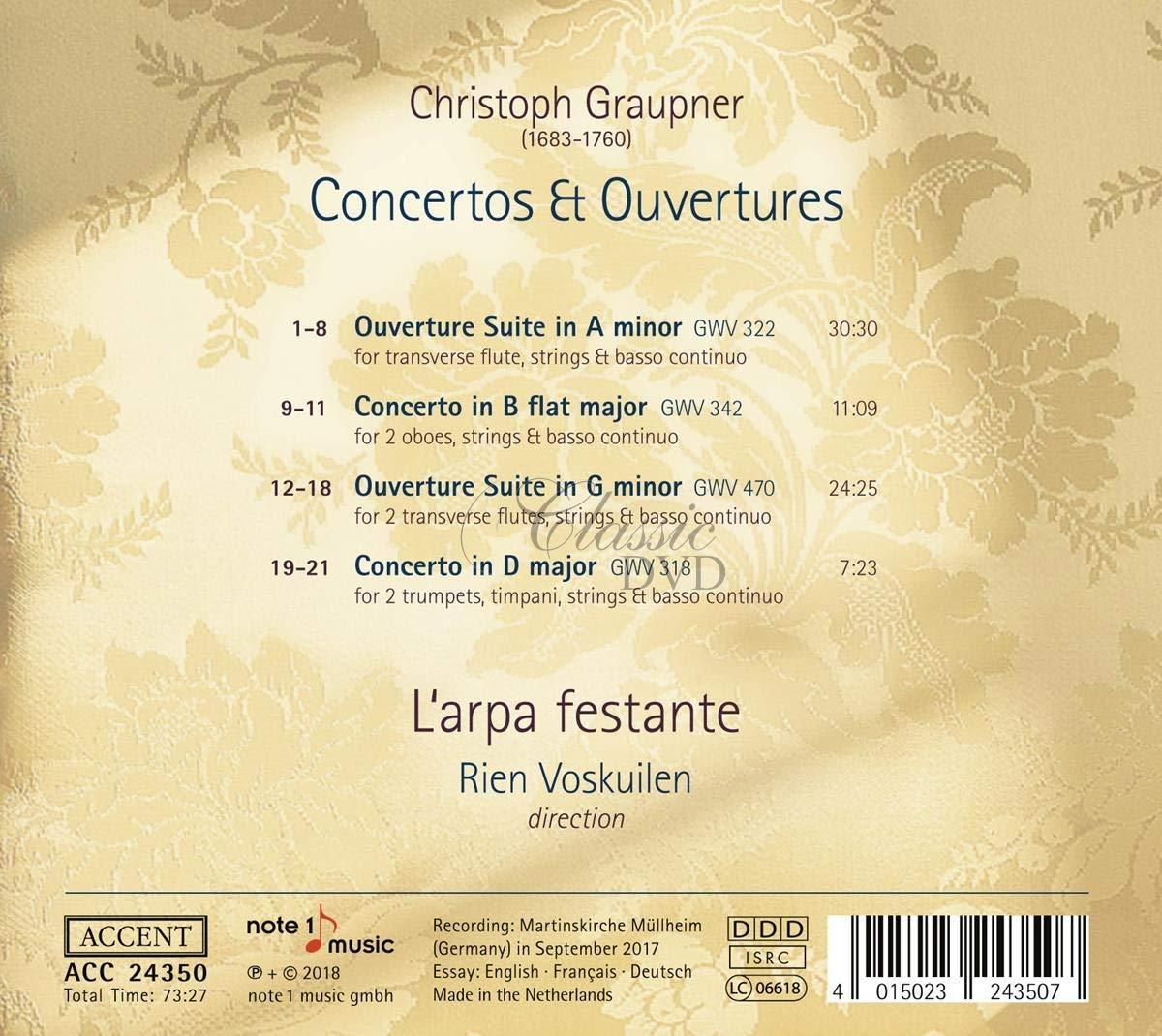Christoph Graupner - Concertos & Ouvertures (CD)